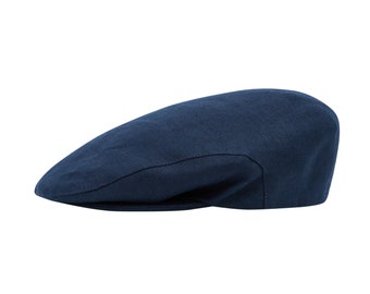 Irish Linen Flat Cap - Irish Navy - Ireland - Handcrafted - Unisex