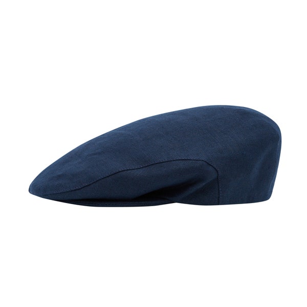 Irish Linen Flat Cap - Irish Navy - Ireland - Handcrafted - Unisex