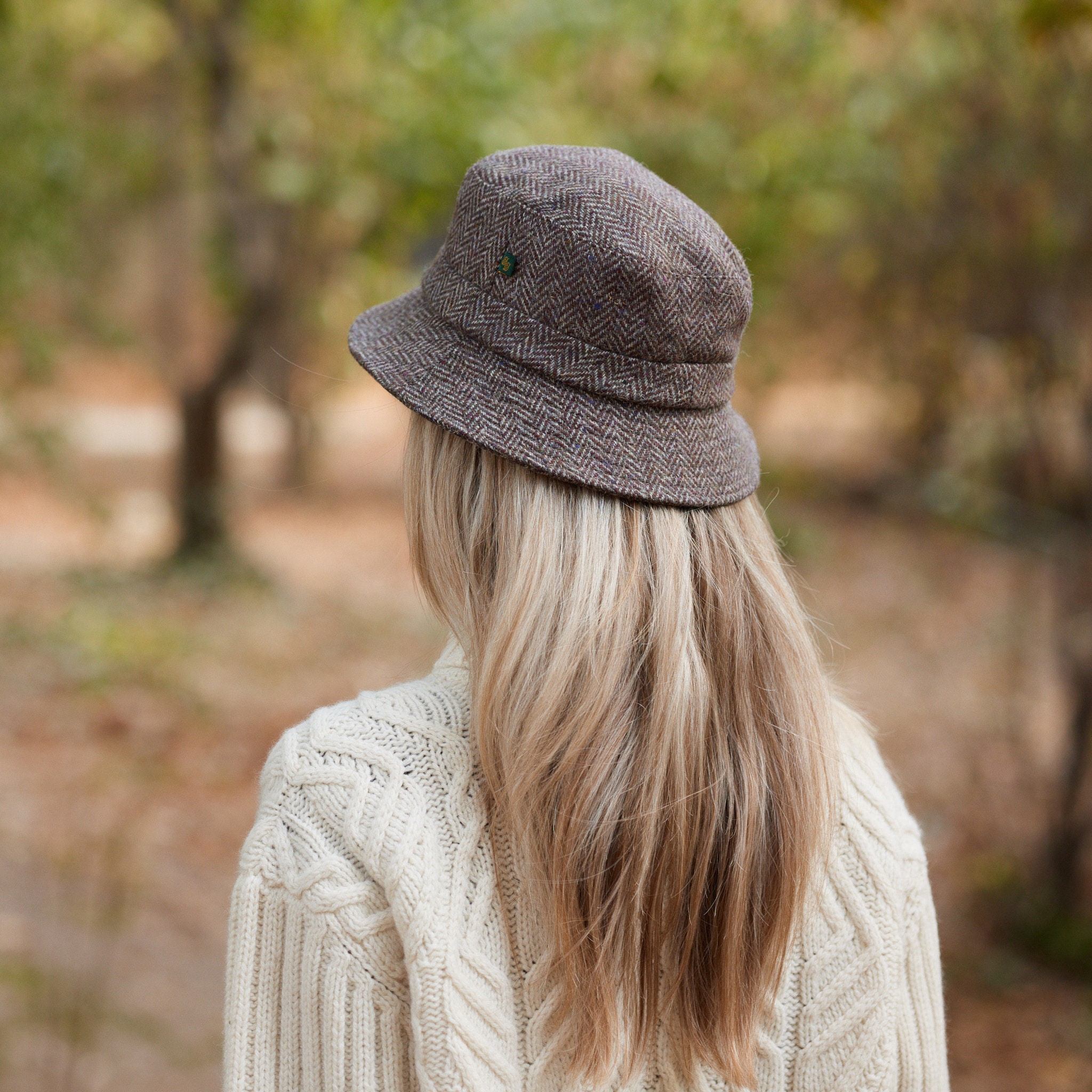 Irish Donegal Tweed Bucket Hat - Donegal Brown / Beige Fleck Irish Donegal Tweed Bucket Hat - Donegal Brown / Beige Fleck
