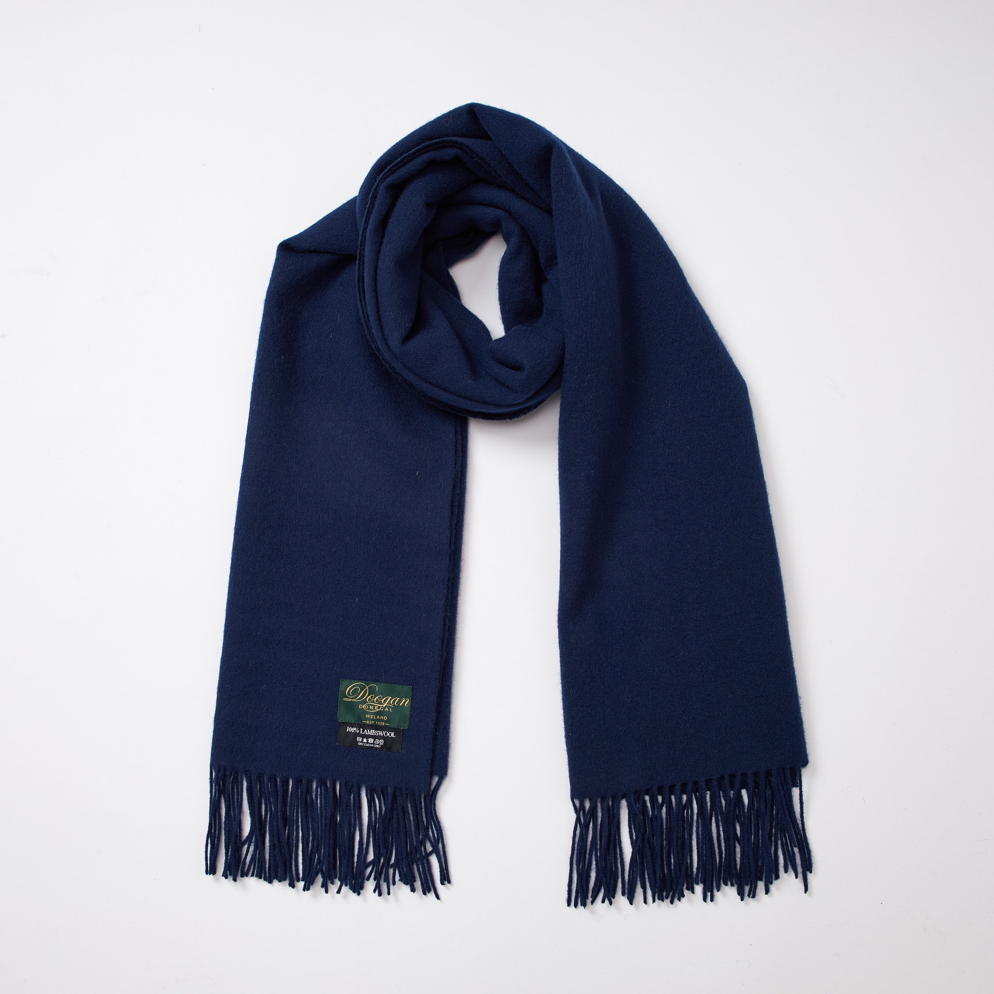 Irish - 100% Lambswool Supersoft Stole - Midnight - Handmade
