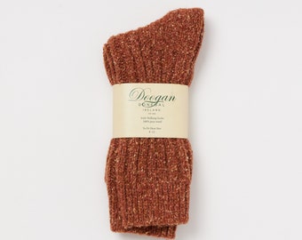 Chaussettes de marche en laine irlandaise - Rusty chiné - Taille L = UK 8-12 (EUR 42-47 / US 8.5-12)