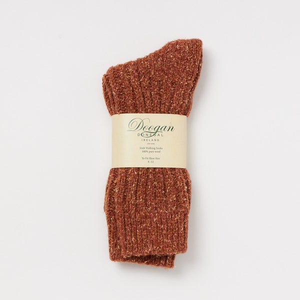 Wandersocken aus irischer Wolle – Rusty Marl – Größe L = UK 8–12 (EUR 42–47 / US 8,5–12)