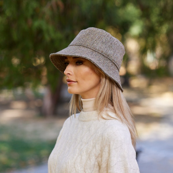 Irish Donegal Tweed Bucket Hat  - Donegal Beige Fleck   - Ireland - Handcrafted - Unisex