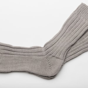Irish Wool Walking Socks -  Soft Grey - Unisex - Handcrafted
