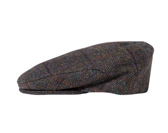 Iers - Donegal Tweed Flat Cap - Gleneely Groen/Oranje Donegal Fleck Plaid - Ierland - Handgemaakt - Unisex