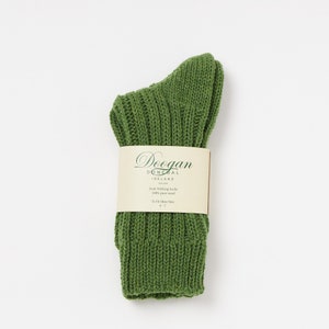 Irish Wool Walking Socks - Green Irish Lime   - Handcrafted - Size M = UK 4-7  (EUR 37-41  /  US 5.5 -8.5)