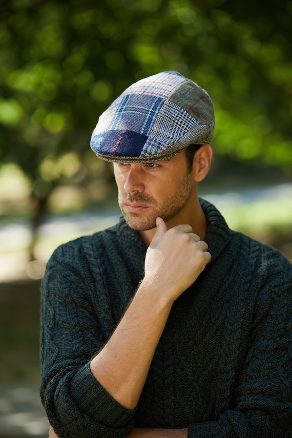 Irish Donegal Tweed Patch Flat Cap Patch Check Ireland