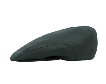 Gorra plana de lino irlandés - Verde eucalipto - Irlanda - Hecha a mano - Unisex