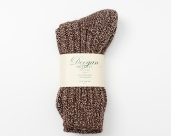 Irish Wool Walking Socks - Brown Marl - Unisex - Handcrafted