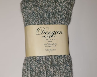 Chaussettes de marche en laine irlandaise - Donegal chiné - Fabriquées à la main - Taille M = 4-7 UK (37-41 EUR / 5,5 - 8,5 US)