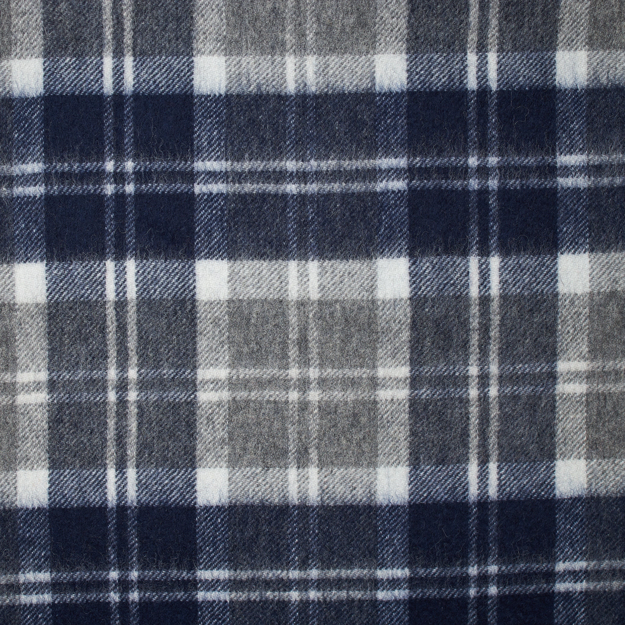 Sciarpa Tartan Blu 100% Lana Di Agnello Scozzese - Nuova Con Etichette