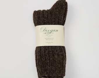 Irish Wool Walking Socks -  Oak Brown - Unisex - Handcrafted