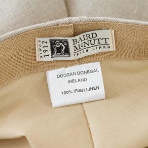 Irish Linen Flat Cap Natural Ireland Handcrafted Unisex image 5