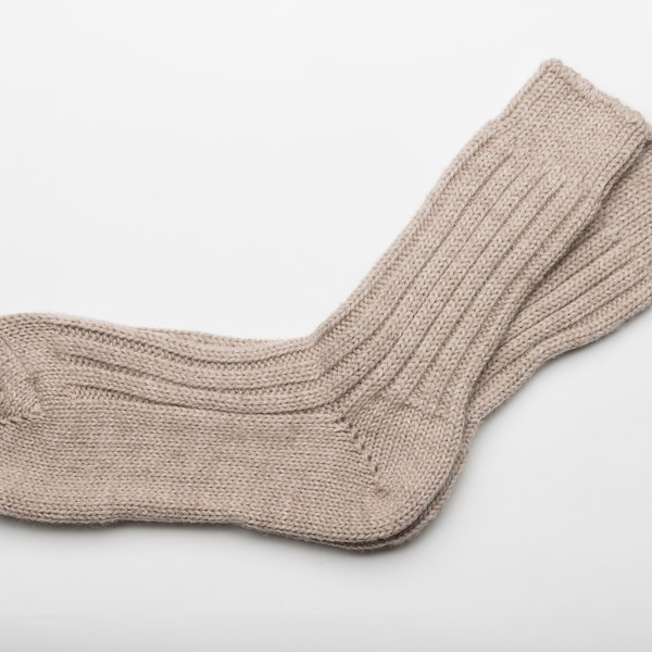 Irish Wool Walking Socks -  Oatmeal  - Handcrafted