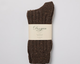 Chaussettes de marche en laine irlandaise - Donegal Turf - Taille L = UK 8-12 (EUR 42-47 / US 8,5-12)