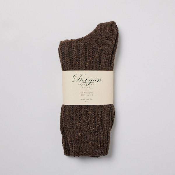 Chaussettes de marche en laine irlandaise - Donegal Turf - Taille L = UK 8-12 (EUR 42-47 / US 8,5-12)