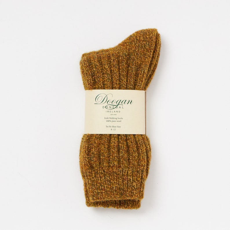 Irish Wool Walking Socks Golden Marl Size L UK 8-12 EUR 42-47 / US 8.5 12 image 1