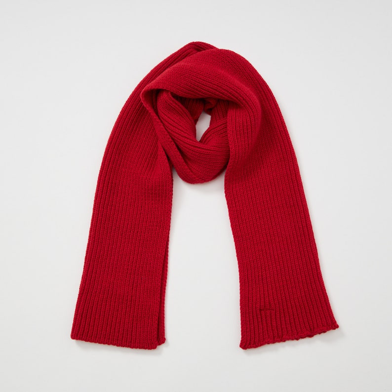 Irlandés Bufanda clásica de lana merino Rojo navideño Hecho a mano Irlanda Talla única Unisex imagen 1