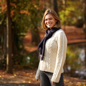 Irish - 100% Cashmere Scarf - Irish Navy - Handmade - Ireland - One Size - Unisex