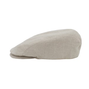 Irish Linen Driving  Cap - Natural - Ireland - Handcrafted - Unisex
