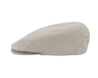 Irish Linen Driving  Cap - Natural - Ireland - Handcrafted - Unisex