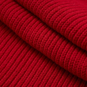 Irish Merino Wool Classic Rib Scarf Christmas Red Handmade Ireland One Size Unisex image 2