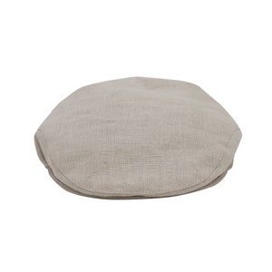 Irish Linen Flat Cap Natural Ireland Handcrafted Unisex image 2