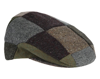 Irlandaise - Casquette plate en tweed avec écusson Donegal - écusson - Irlande - Fabriquée à la main - Unisexe