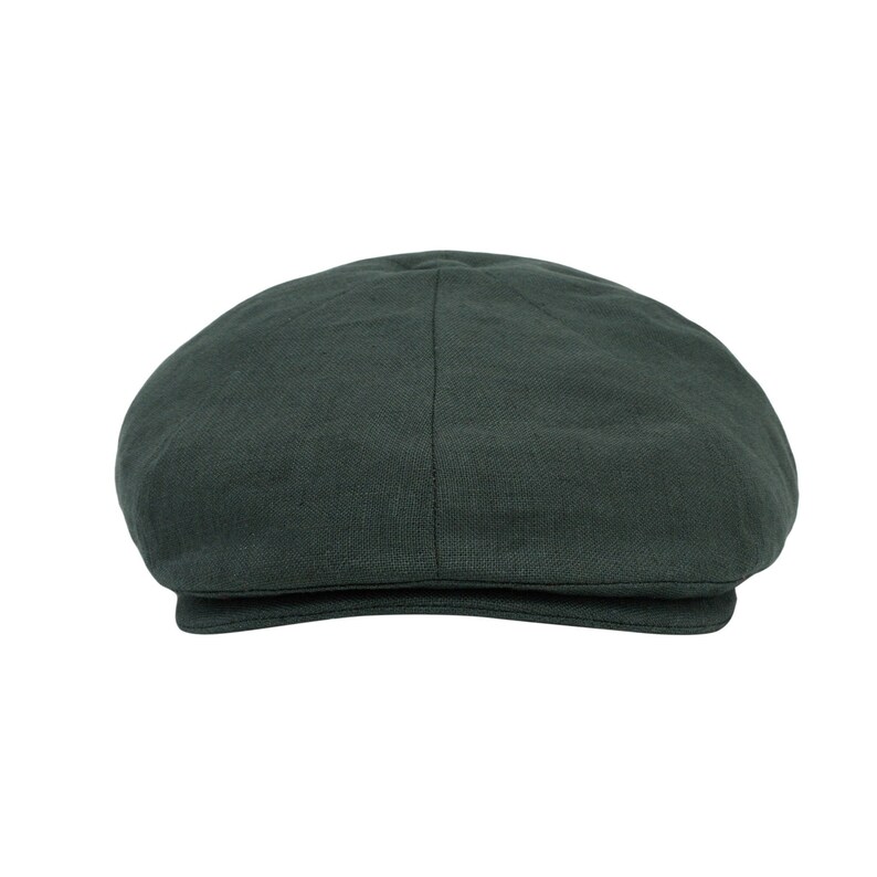 Irish Linen Newsboy Cap Eucalyptus Green Ireland Handcrafted Unisex image 3