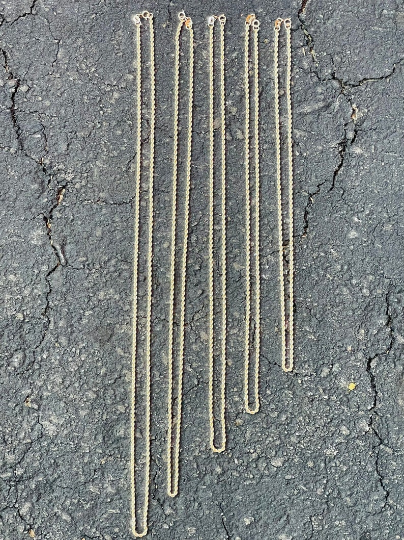 10k Yellow Gold Rope Chain Necklace - 2mm Dainty Hollow Gold - Etsy