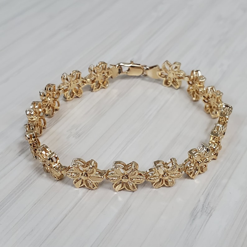 Open Plumeria Gold Dipped Bracelet Flower Bracelet Hawaiian - Etsy