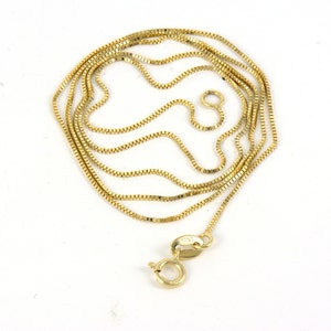 14k Yellow Italian Gold Box chain, Dainty Box Necklace, Pendant Necklace, Layering chain, Pendant chain, Minimalist