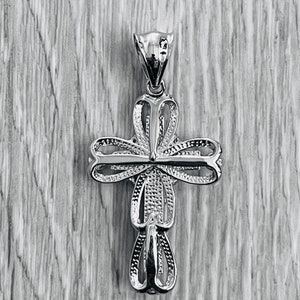 Handmade .925 Sterling Silver Fancy Cross Pendant - One Inch