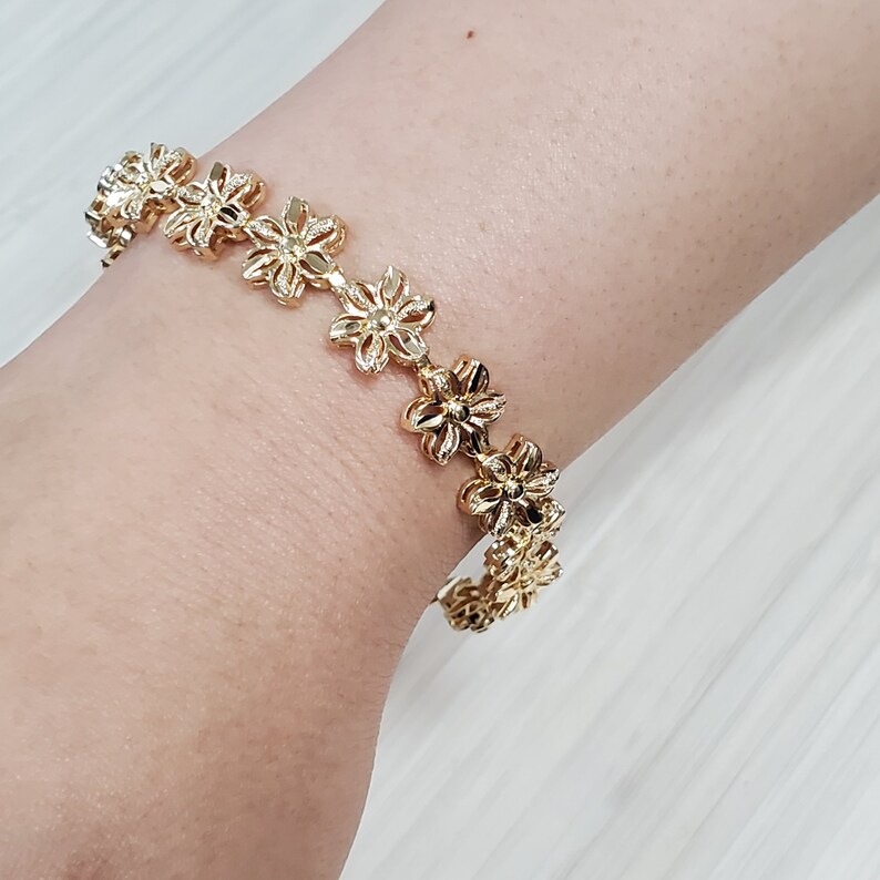 Open Plumeria gold dipped bracelet Flower bracelet Hawaiian Etsy
