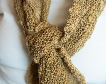 Organic Wool Scarf Wrap - Hand Dyed, Slubby Texture