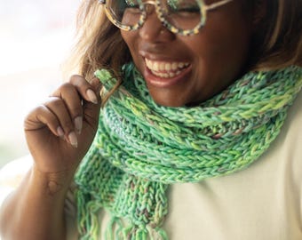 Extra Long Knit Scarf - Entwine Mint, 7ft