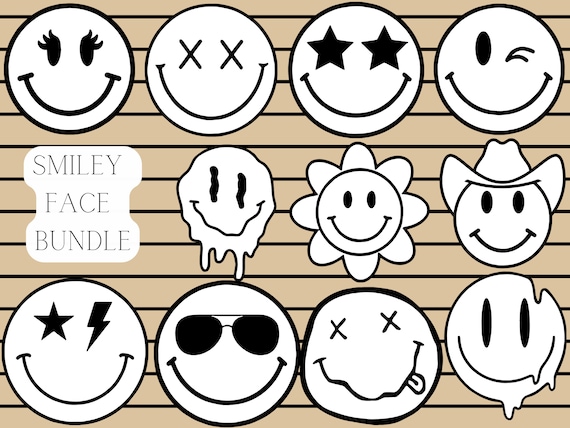 Smiley Face SVG Bundle, smiley face SVG, smile SVG, trippy svg, svg bundle, files for cricut, png files, cut files l