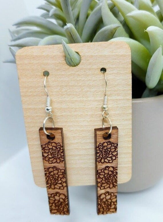 These Wood Earrings Are Super Cute and Lightweight. Wooden Etsy