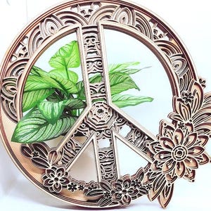 3D Peace Sign, 6 Layers, Peace Symbol, Mandala, Wall Hanging, Décor,  10.5 Inches