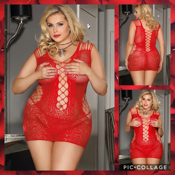 Desire Fishnet Plus Size Dress