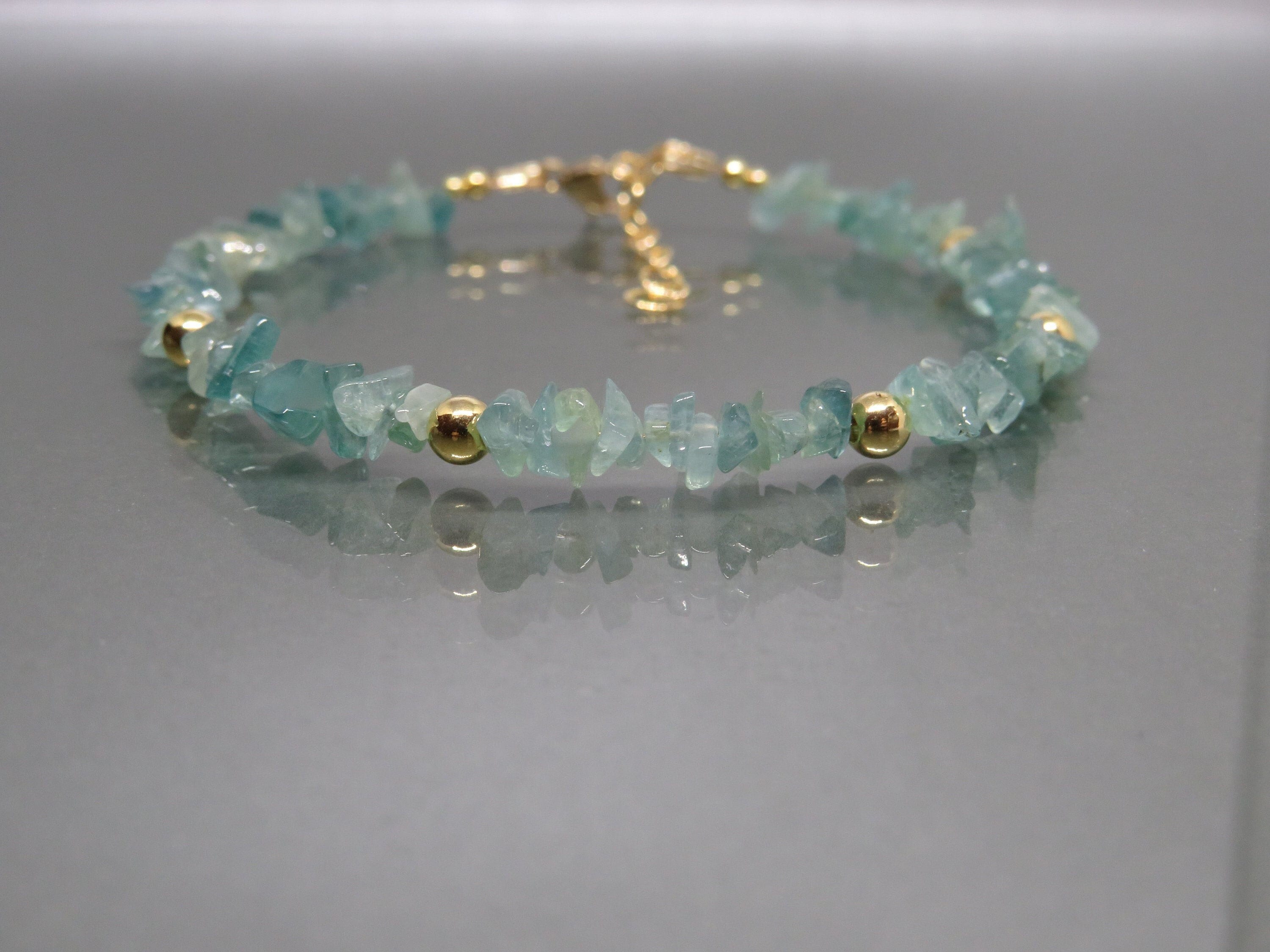 Bracciale Grandidierite, Bracciale In Pietra Preziosa Autentica, Argento Sterling, Oro riempito, Regalo di Compleanno, Regalo per Donna