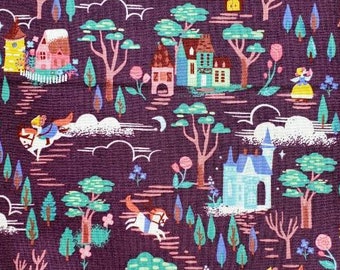 Eggplant, Dark Purple French Countryside fabric by the yard | Riley Blake Designs | Princess Belle/Beauty and the Beast Fabric | Characters