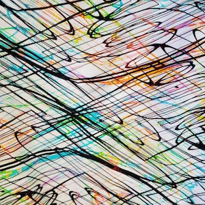 1.5 Yards Scribbles Cotton Spandex Fabric by the yard | cotton jersey spandex | rainbow scribbles on white coordinates | clothing fabric