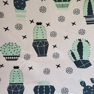 Cactus Fabric | Southwest Boho Western Fabric by the yard | Cacti Desert Flower | Cotton Woven Quilters Cotton Lightweight Cotton Woven