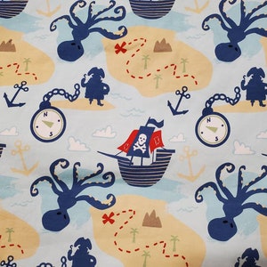 Piraten Baumwolle Spandex Stoff Meterware | Benutzerdefinierte Print Fabric | Kleidung Leggings Oberteile Stoff Junge Drucke Benutzerdefinierte Stretchy Baumwolljersey