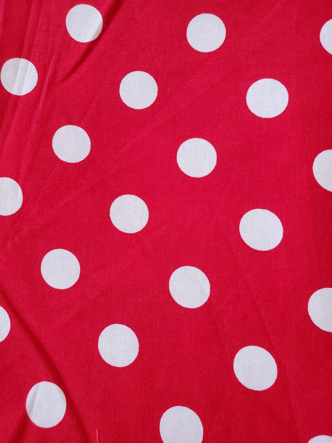 Large Polka Dot Fabric Red White Polka Dots Minnie Polka Etsy