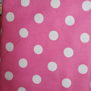Large Pink Polka Dot fabric by the yard | White Polka dots on Pink | Toy Story Disney Polka Dots | Large Polka Dot Fabric | Baby Girl Fabric