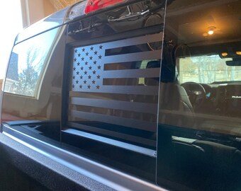 DC5A American Flag Decals in Matte Black for side windows Ram Truck 1500//2500 Crew Cab
