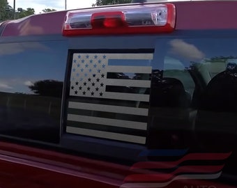 Distressed USA Flag Decal Fits Chevy Colorado GMC Canyon Crew Cab window CC5 Distressed USA Flag Decal Fits Chevy Colorado GMC Canyon Crew Cab window CC5