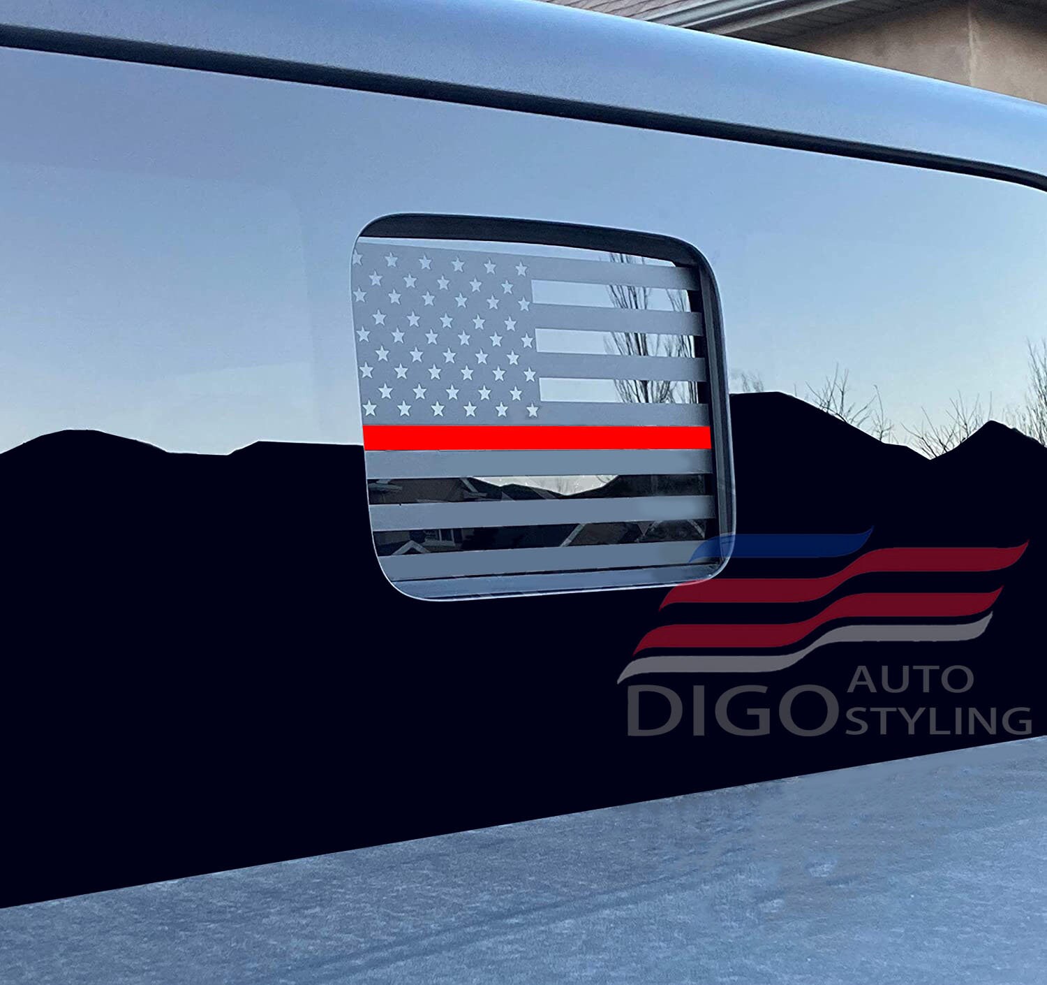 Automotive For Jeep Gladiator Distressed American USA Flag Decal fits